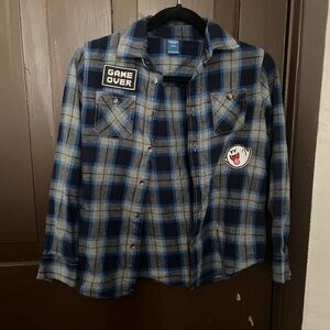 Blue Plaid Kids Button Down Shirt
